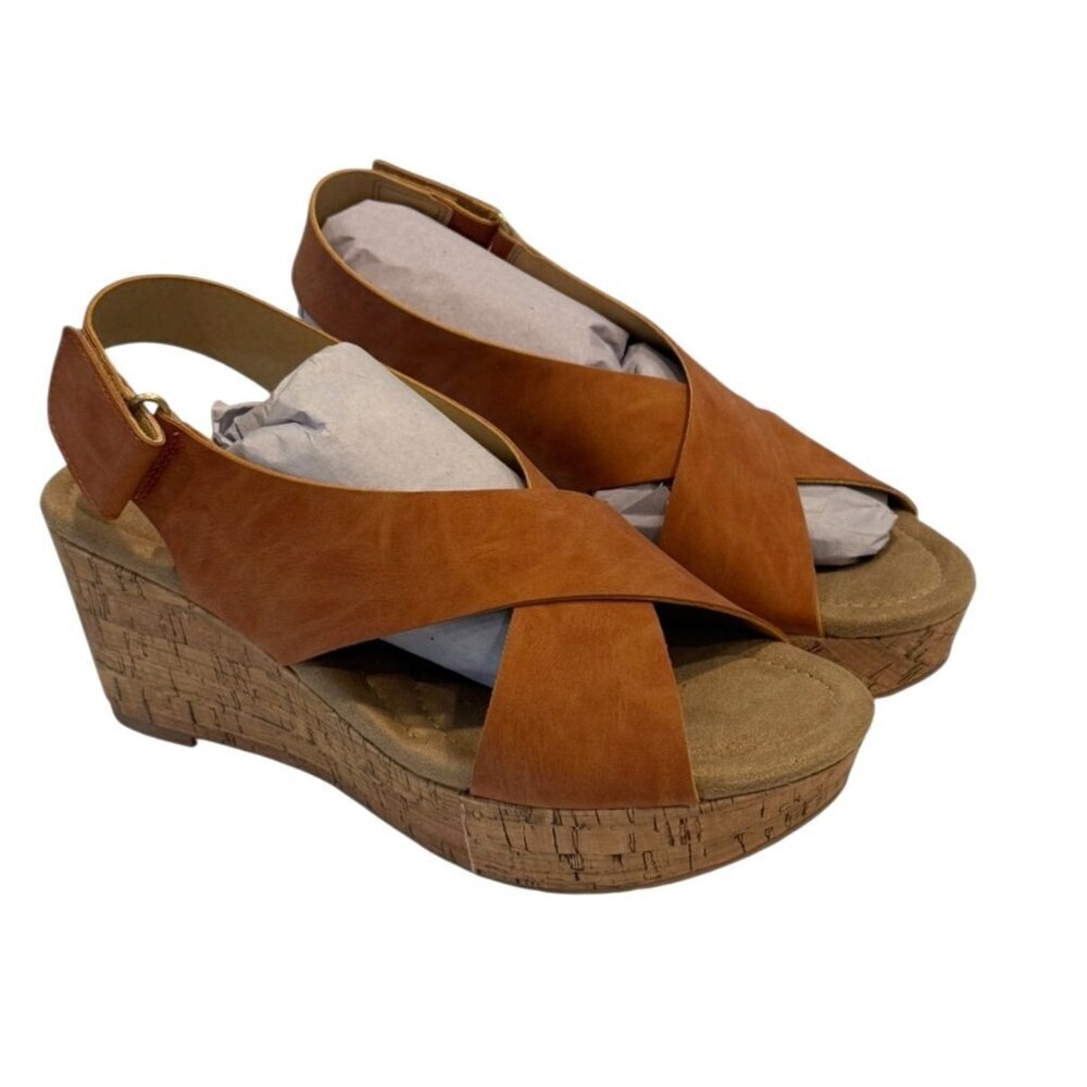 CL by Laundry Women's Dream Girl Sandals Criss Cross Clay Size 8 NIB